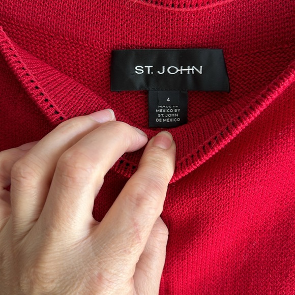 St. John red high waist wide leg pants size 4 - Picture 4 of 6